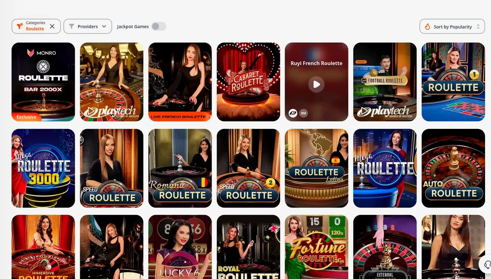 Игровой каталог казино Битзамо на экране ноутбука